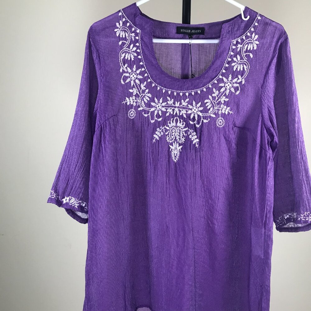 Sugar Jeans Blouse, L, Purple